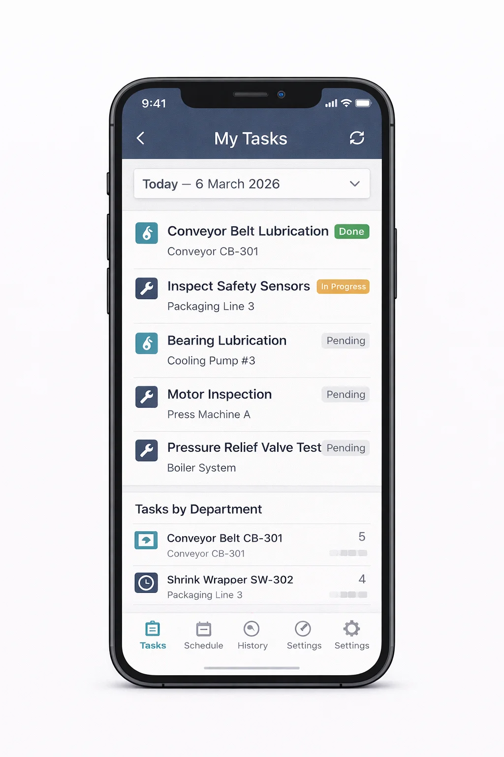Smart Maintenance Task Manager mobile app